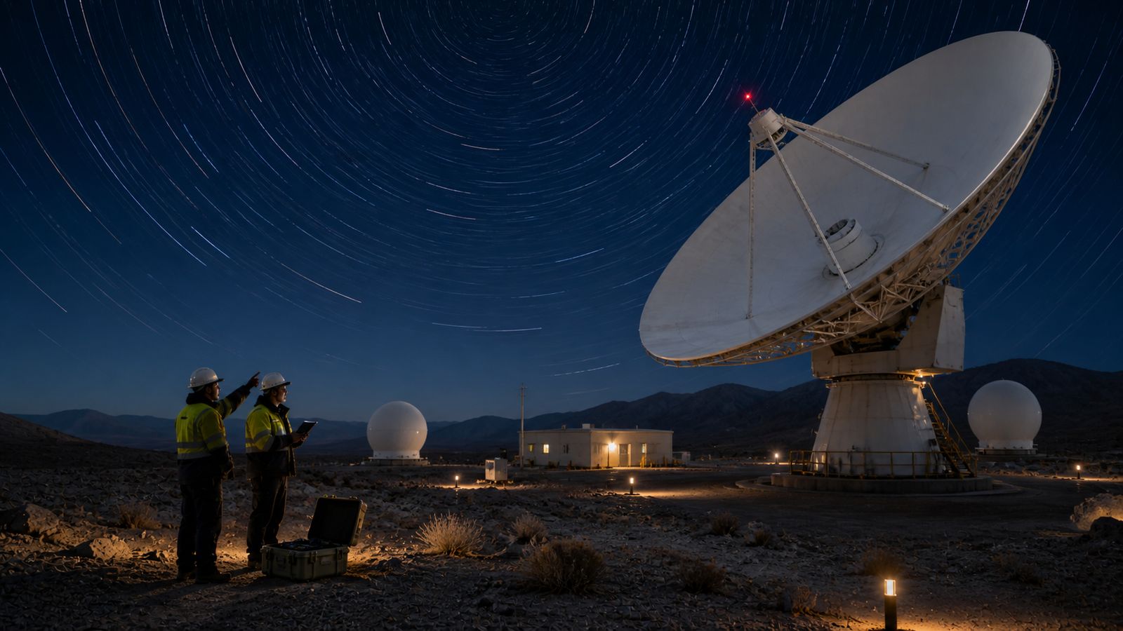 Remote antenna site at night